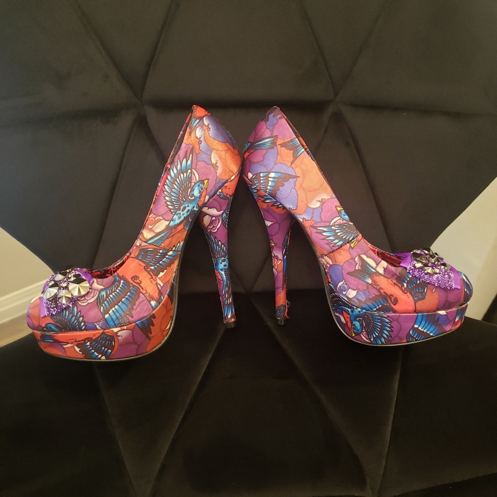 Iron Fist Women's Multicolor Patterned Heels - Picture 2 of 8
